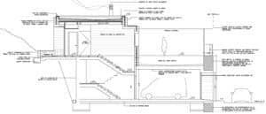 Secció arquitectònica de la Casa Ullastrell 2015